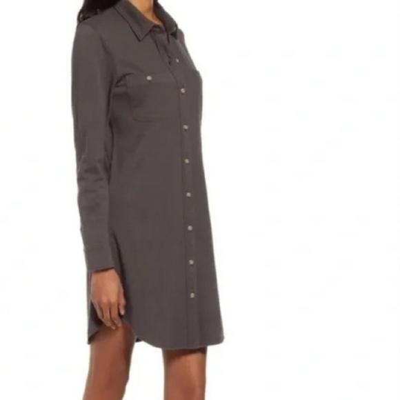 NWT Faherty Seasons Knit Long Sleeve Organic Cotton Shirt Dress Lagenlook Sz XS - Picture 3 of 16
